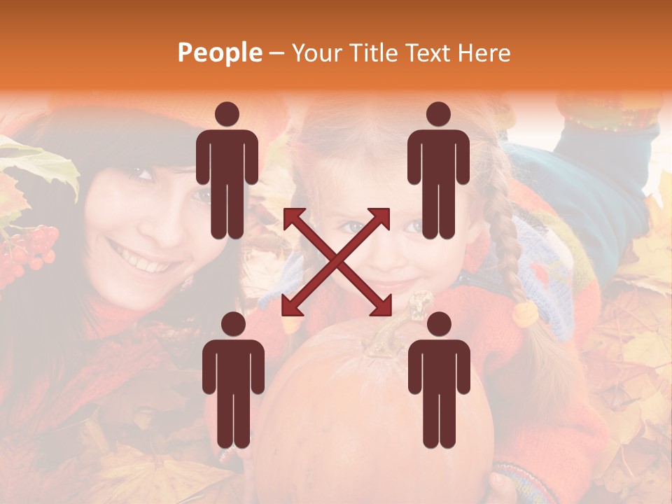 Happy Family In Autumn PowerPoint Template
