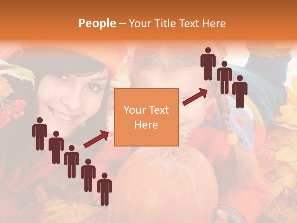 Happy Family In Autumn PowerPoint Template