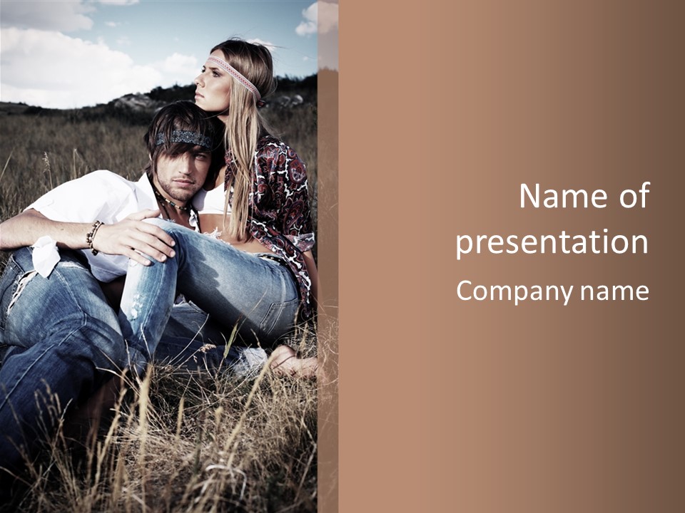 Hippie Couple PowerPoint Template