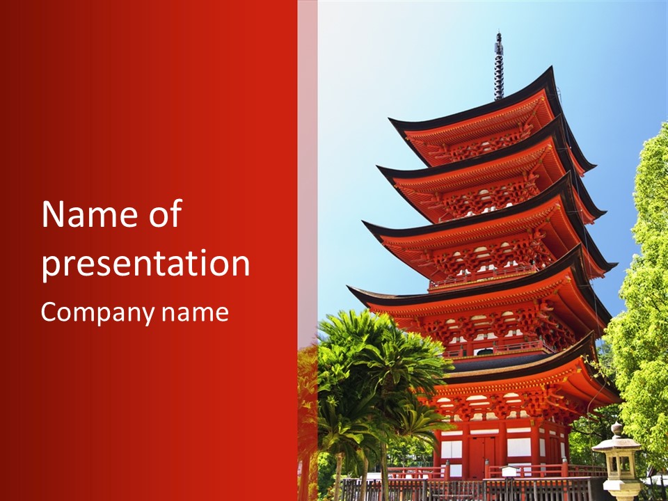 Miyajima Pagoda PowerPoint Template