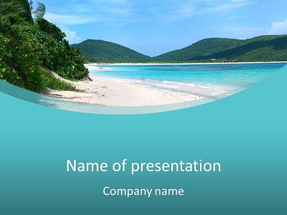 Flamenco Beach Puerto Rico PowerPoint Template