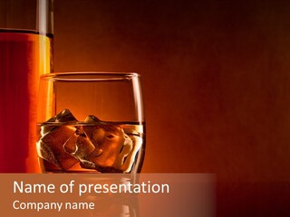 On The Rocks Color Image Cocktail PowerPoint Template