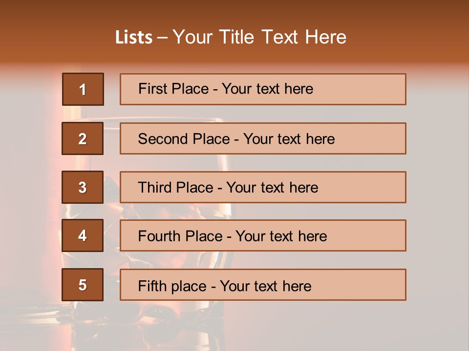On The Rocks Color Image Cocktail PowerPoint Template