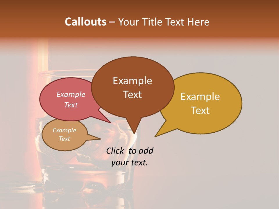 On The Rocks Color Image Cocktail PowerPoint Template