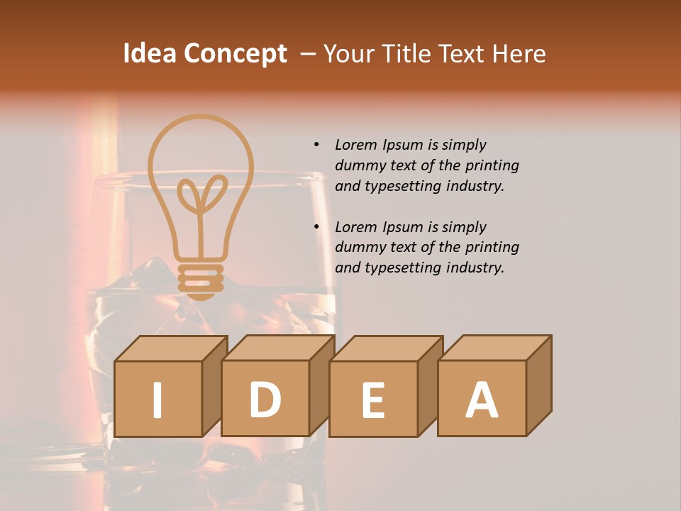 On The Rocks Color Image Cocktail PowerPoint Template