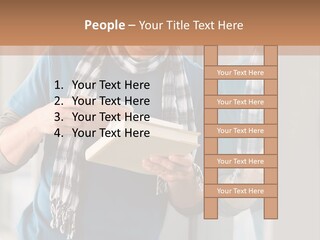 Male Blond Indoors PowerPoint Template
