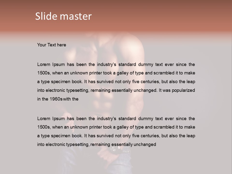 Male Model In Jeans PowerPoint Template