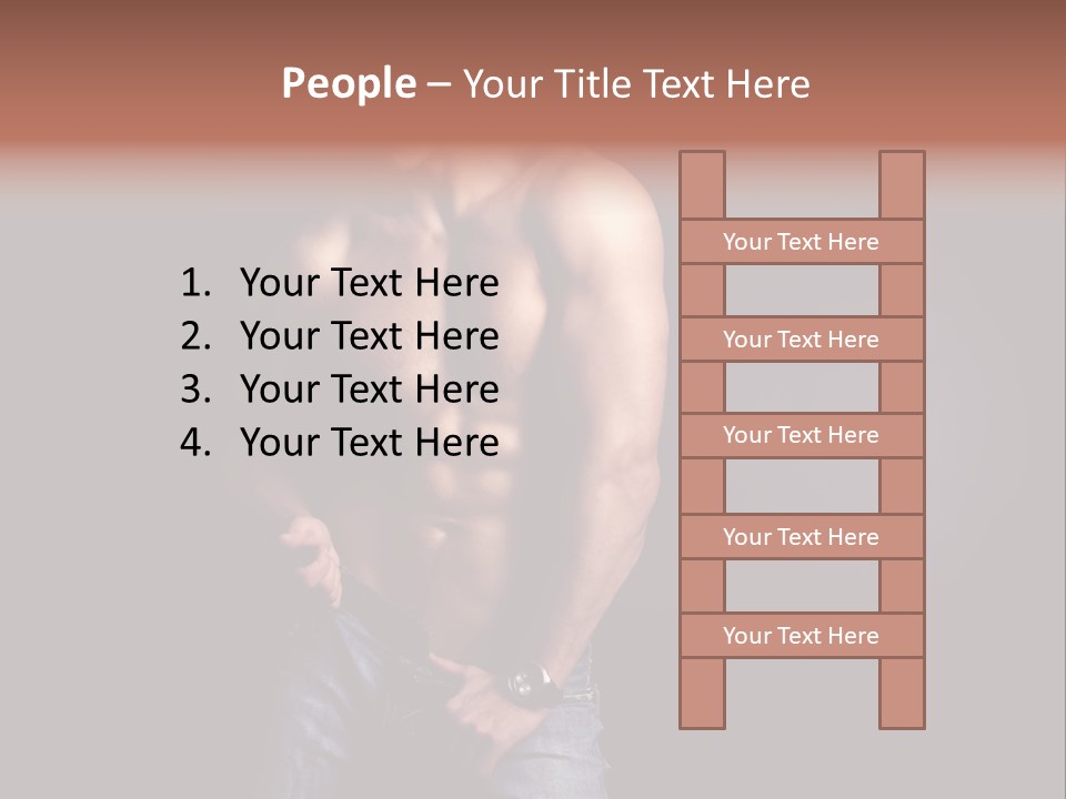 Male Model In Jeans PowerPoint Template