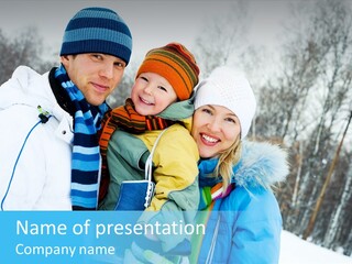 Family Ice Skating PowerPoint Template