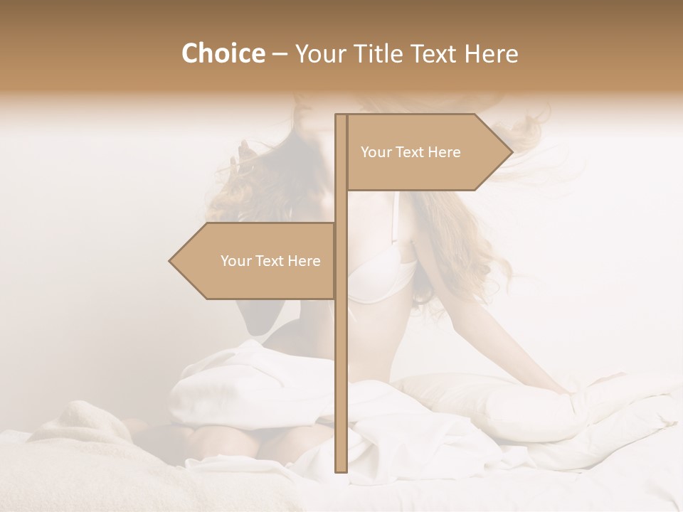 Woman With Woman In Bed PowerPoint Template