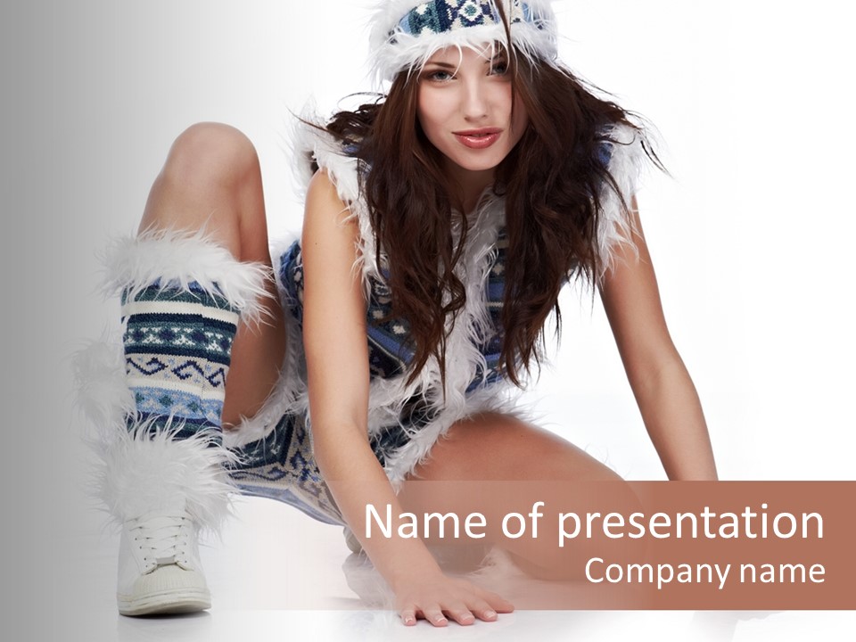 Snowflake Young Cold PowerPoint Template