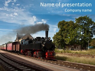 Train Track Smoke PowerPoint Template