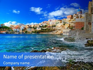 Scenic Blue People PowerPoint Template