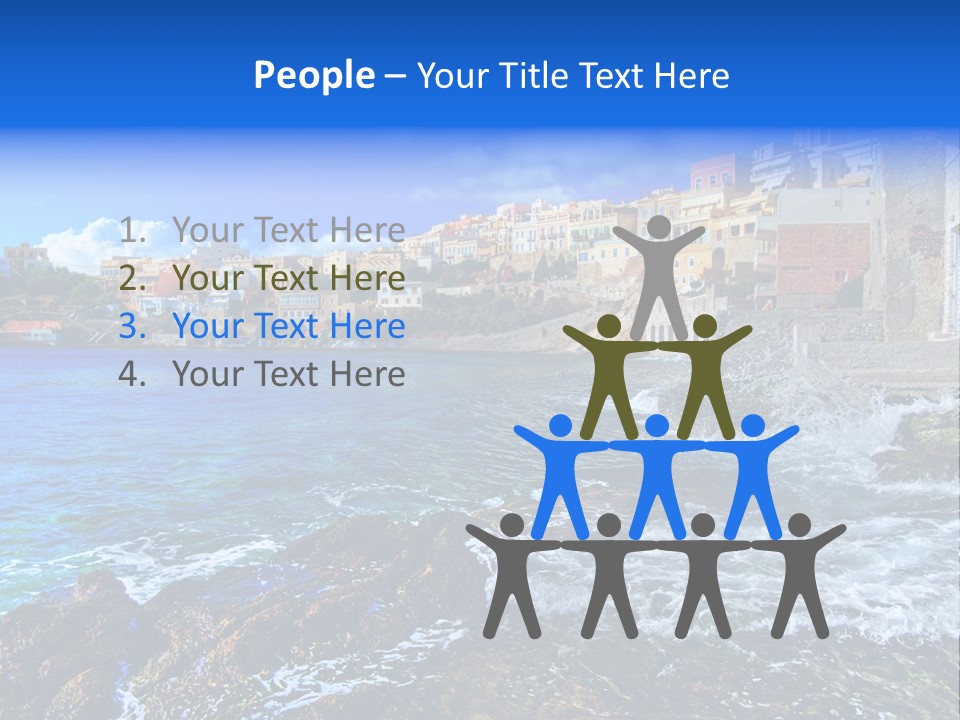Scenic Blue People PowerPoint Template