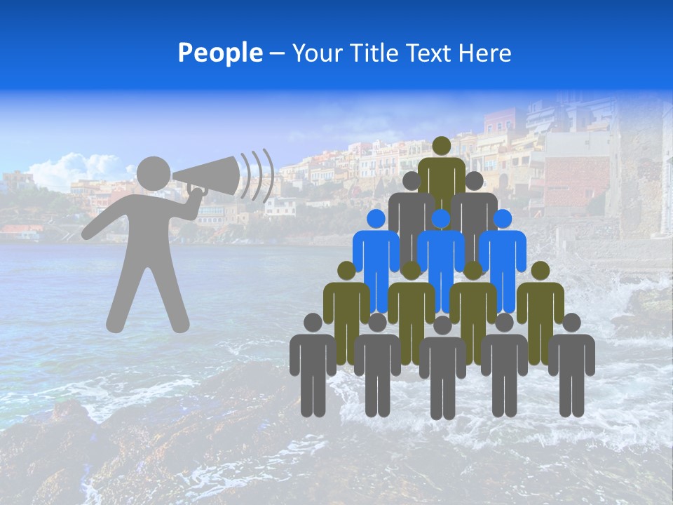 Scenic Blue People PowerPoint Template
