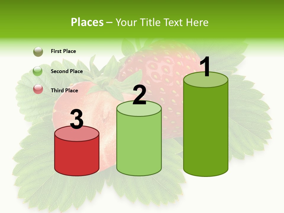 Strawberries With Leaves PowerPoint Template