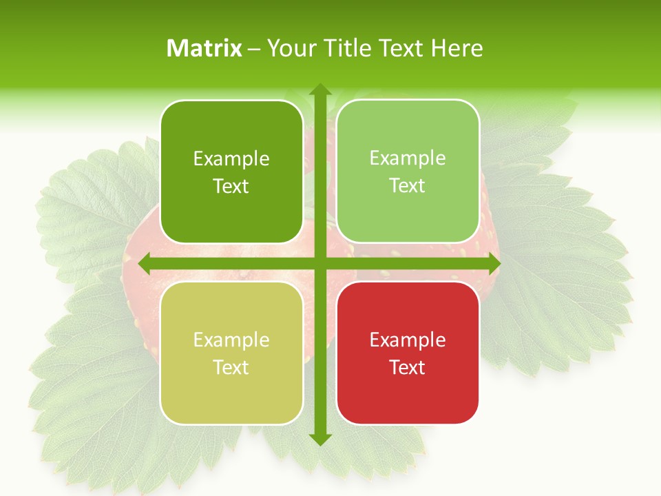 Strawberries With Leaves PowerPoint Template