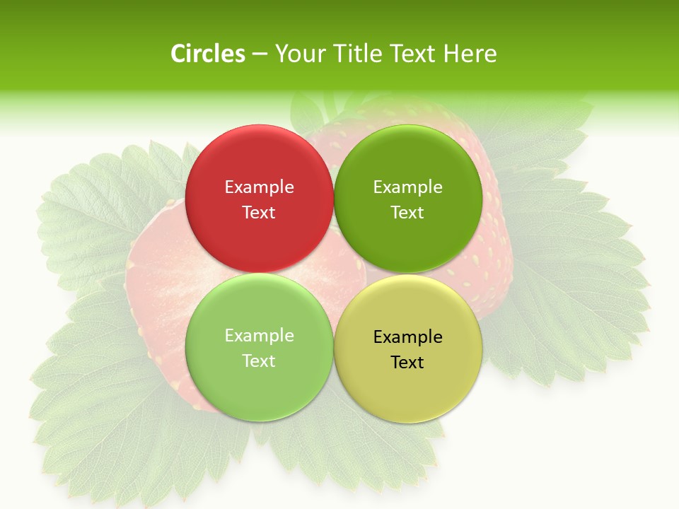 Strawberries With Leaves PowerPoint Template