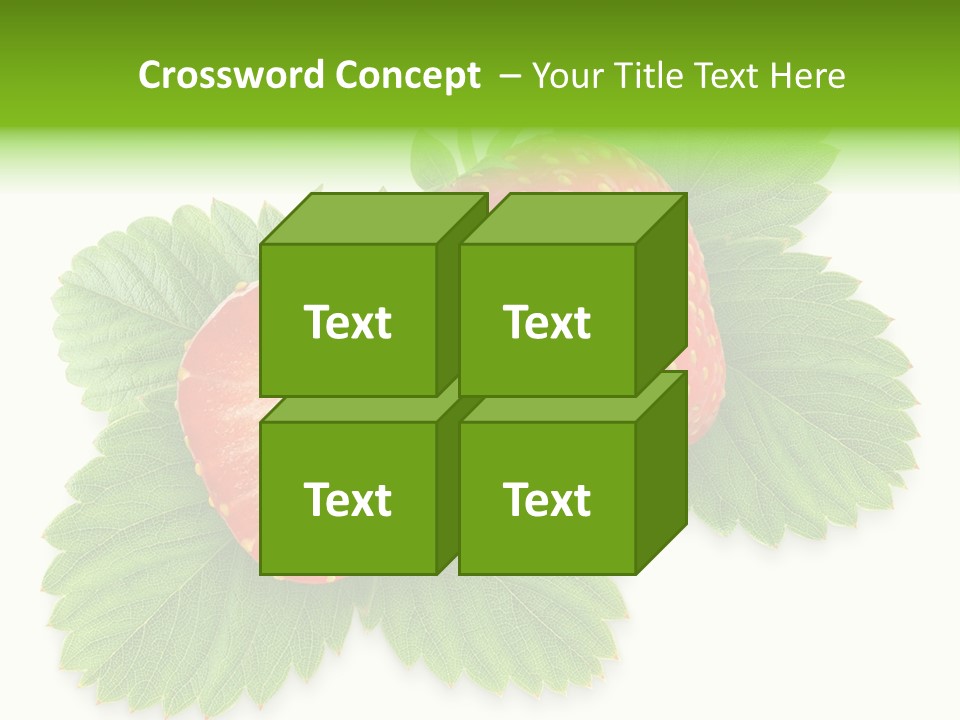 Strawberries With Leaves PowerPoint Template