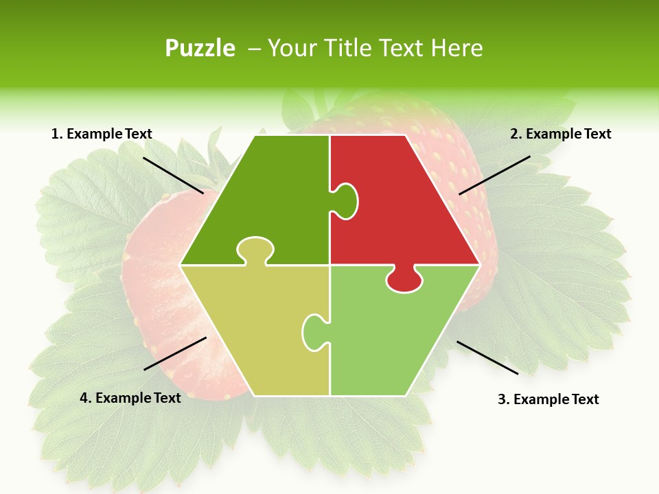 Strawberries With Leaves PowerPoint Template