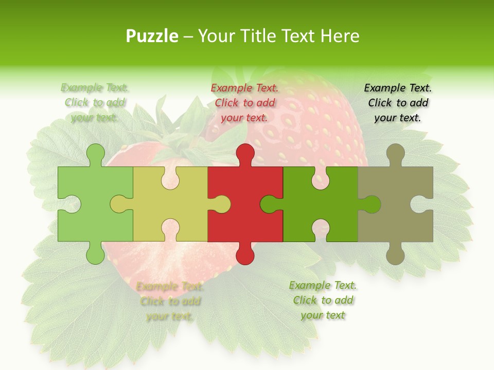 Strawberries With Leaves PowerPoint Template