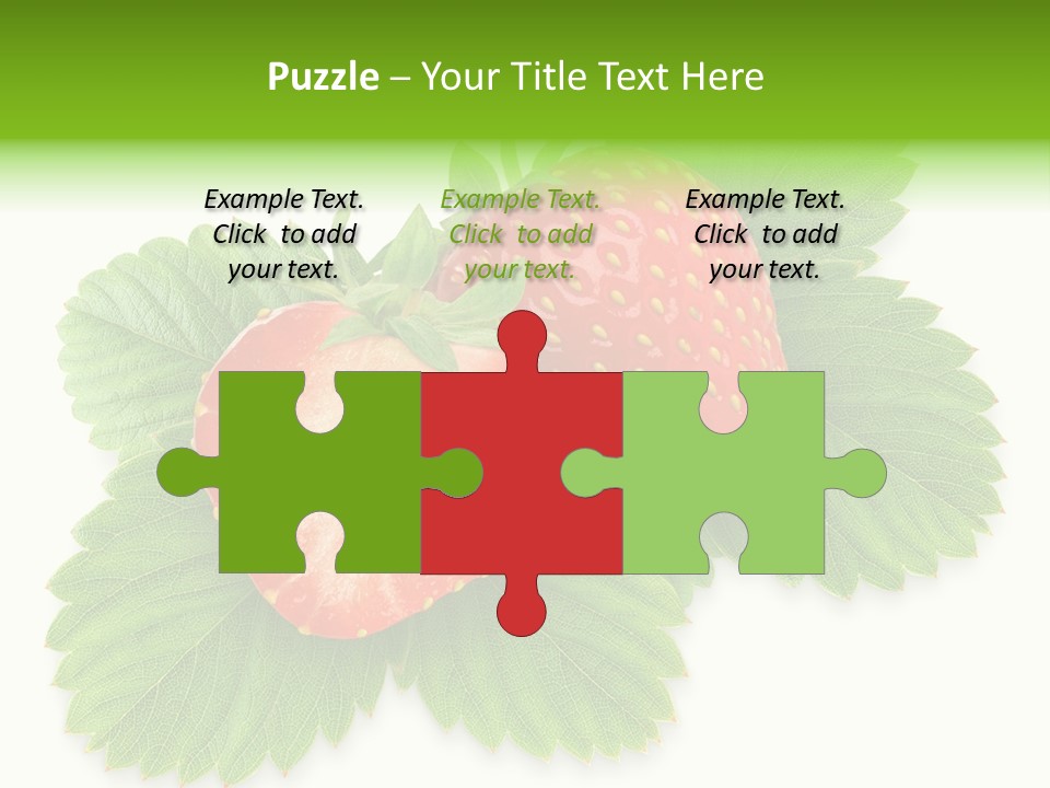 Strawberries With Leaves PowerPoint Template