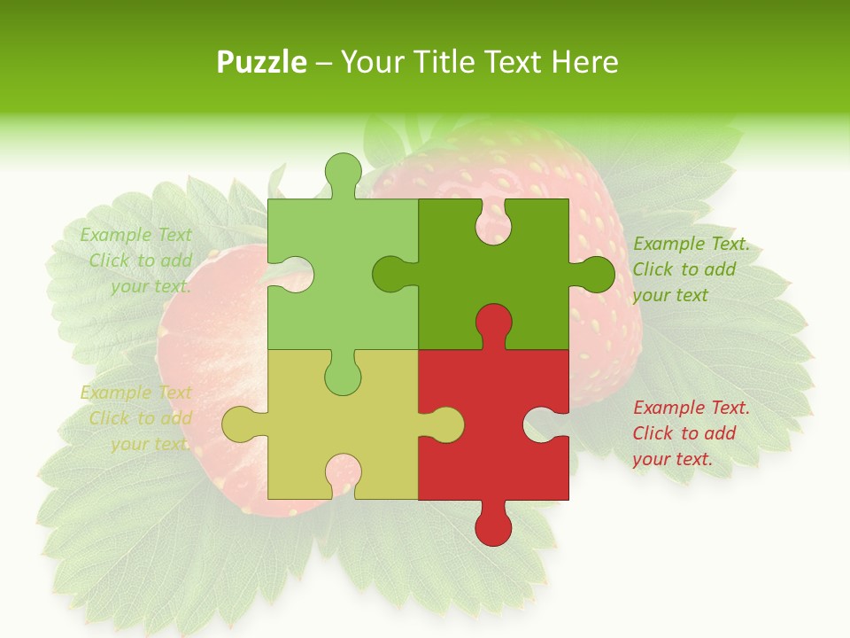 Strawberries With Leaves PowerPoint Template