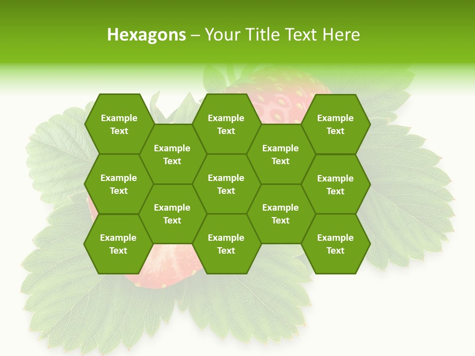 Strawberries With Leaves PowerPoint Template