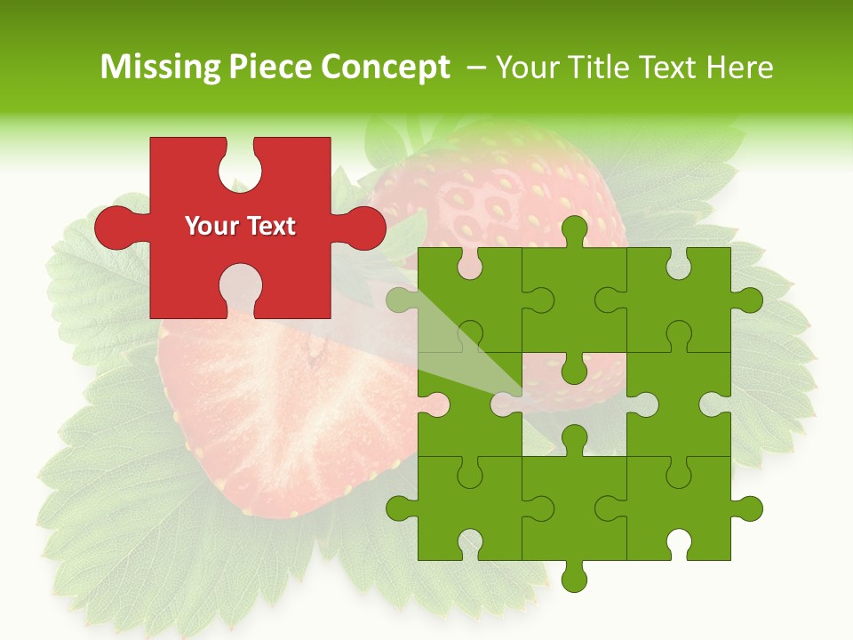 Strawberries With Leaves PowerPoint Template