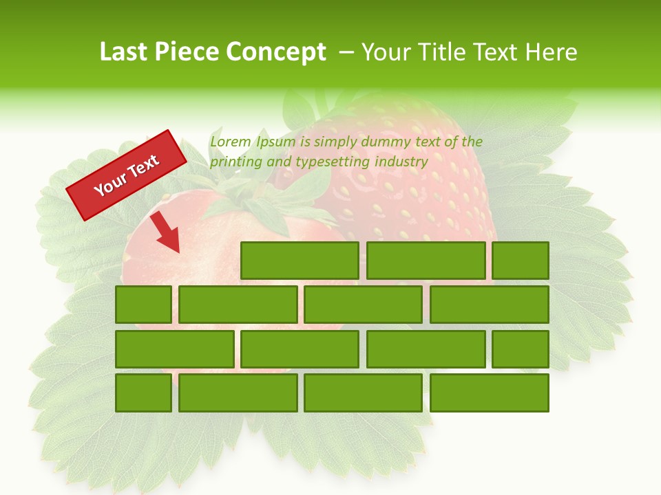 Strawberries With Leaves PowerPoint Template