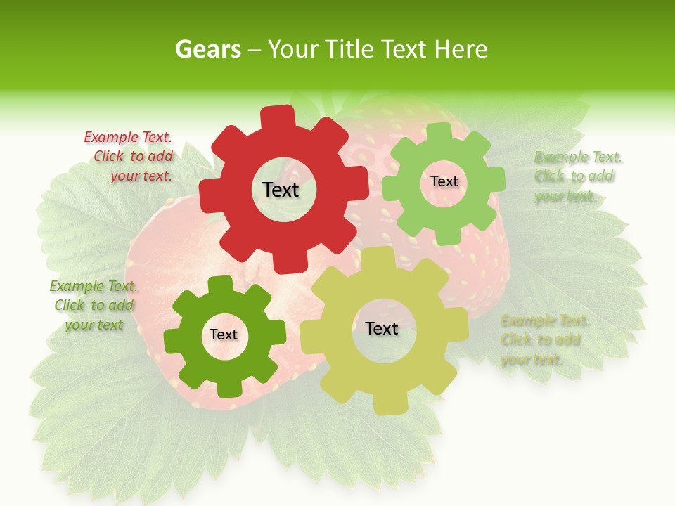 Strawberries With Leaves PowerPoint Template