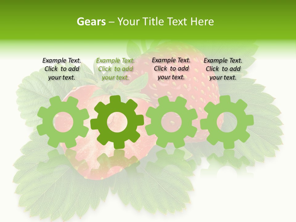 Strawberries With Leaves PowerPoint Template