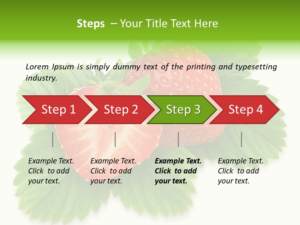 Strawberries With Leaves PowerPoint Template