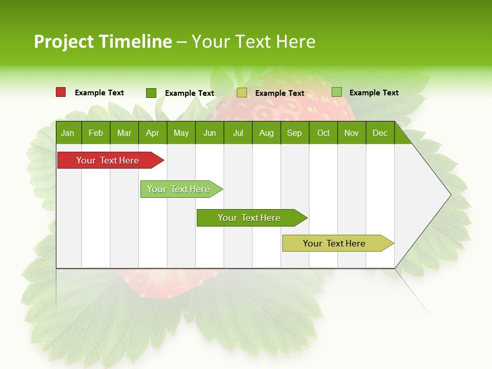 Strawberries With Leaves PowerPoint Template
