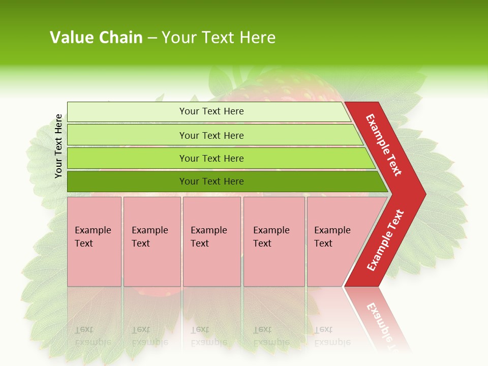 Strawberries With Leaves PowerPoint Template