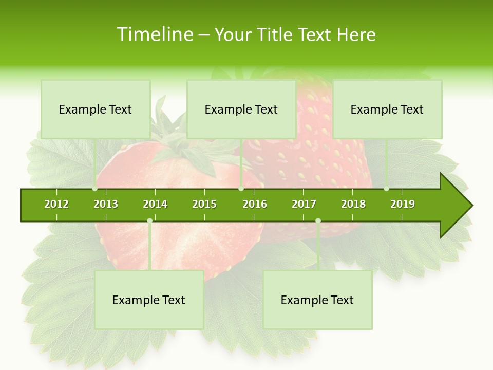 Strawberries With Leaves PowerPoint Template