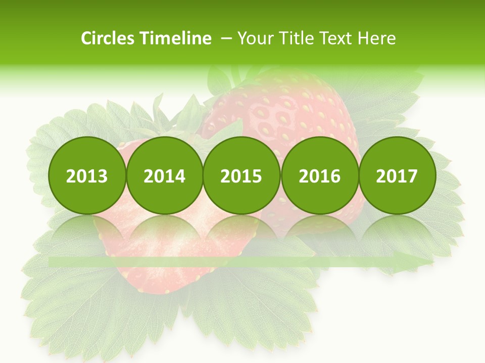 Strawberries With Leaves PowerPoint Template