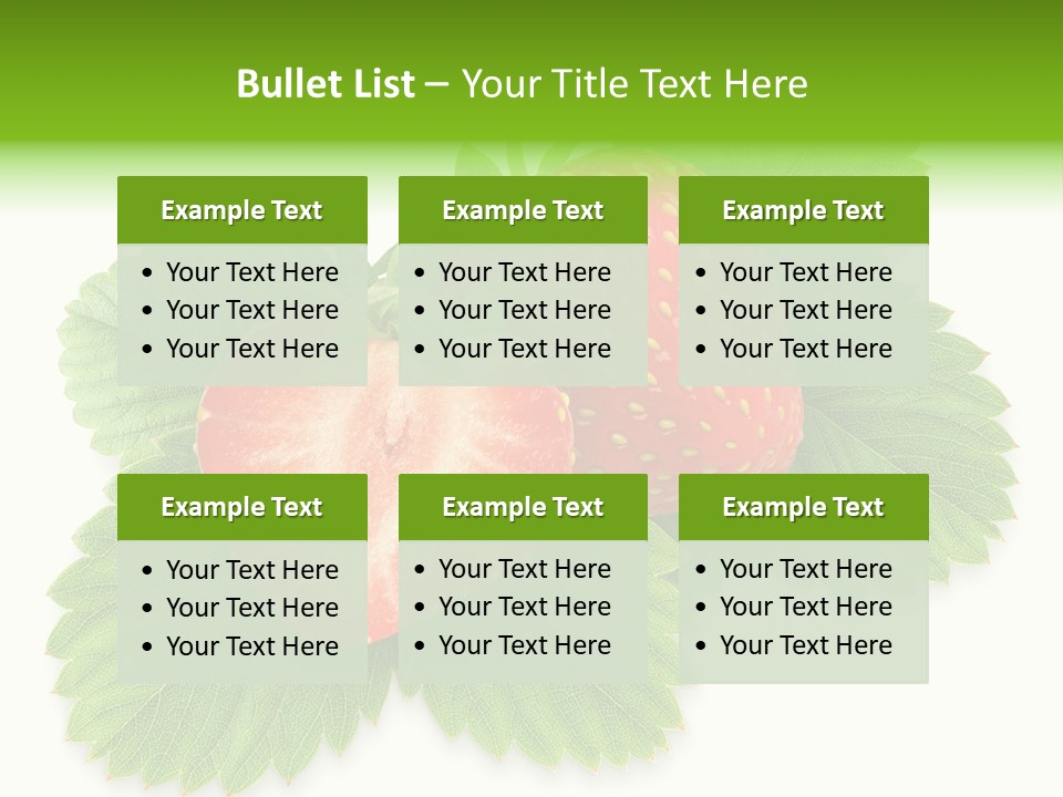 Strawberries With Leaves PowerPoint Template