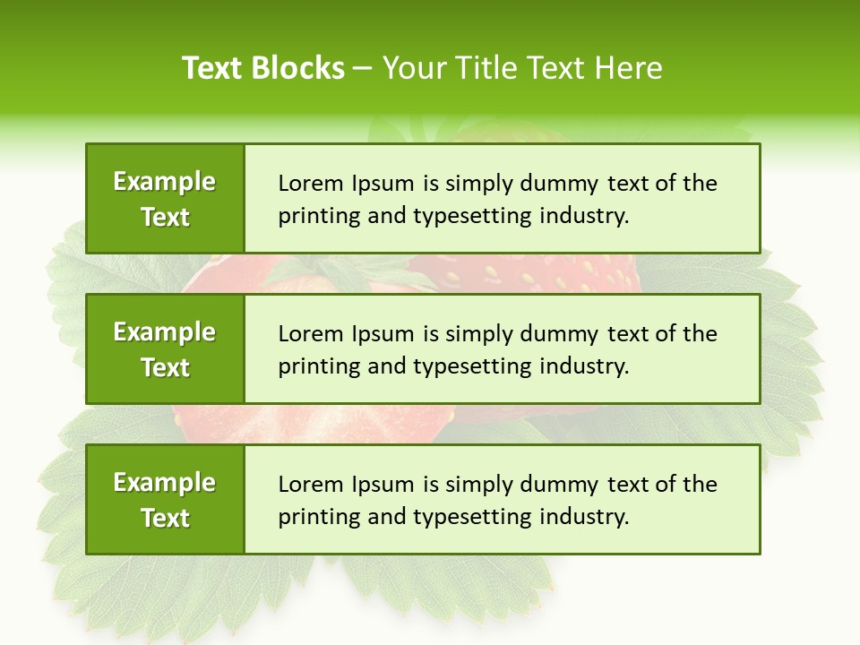 Strawberries With Leaves PowerPoint Template