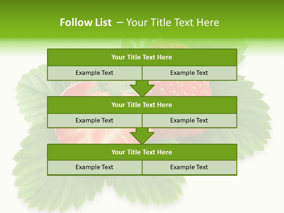 Strawberries With Leaves PowerPoint Template