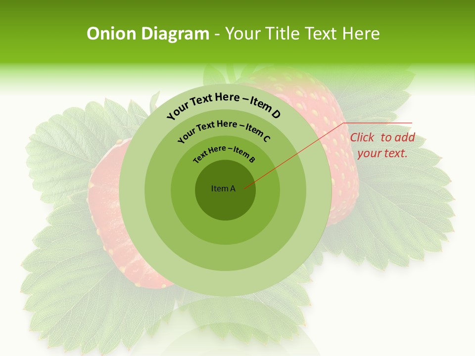 Strawberries With Leaves PowerPoint Template
