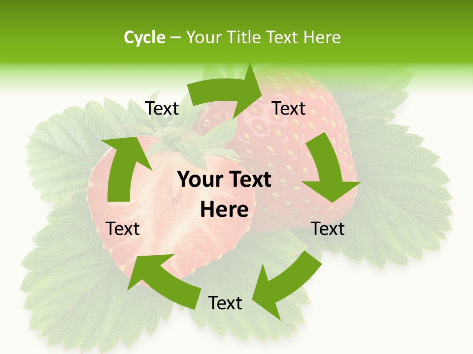 Strawberries With Leaves PowerPoint Template