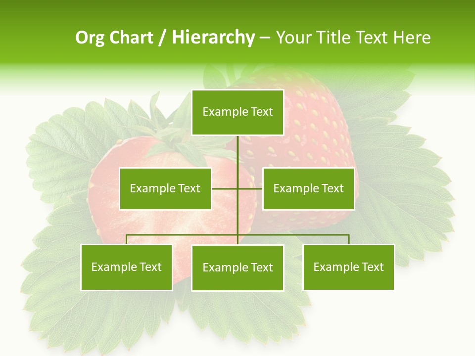 Strawberries With Leaves PowerPoint Template