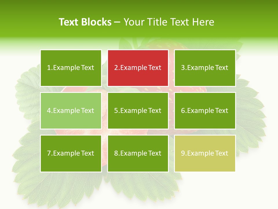Strawberries With Leaves PowerPoint Template