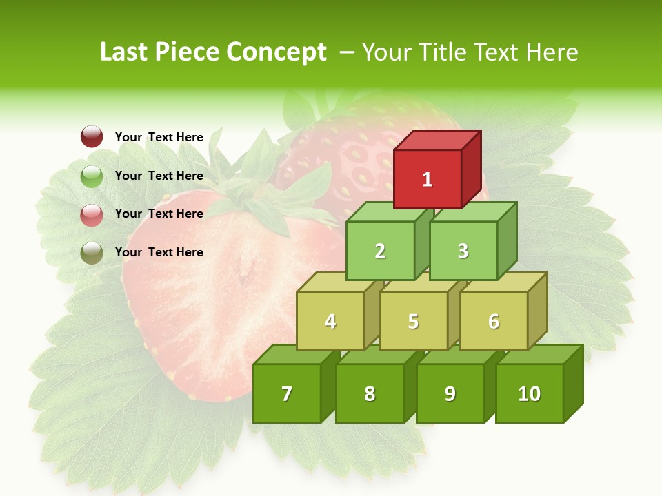 Strawberries With Leaves PowerPoint Template