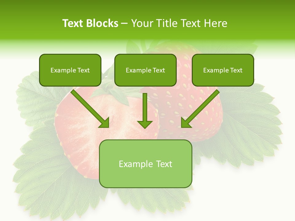 Strawberries With Leaves PowerPoint Template