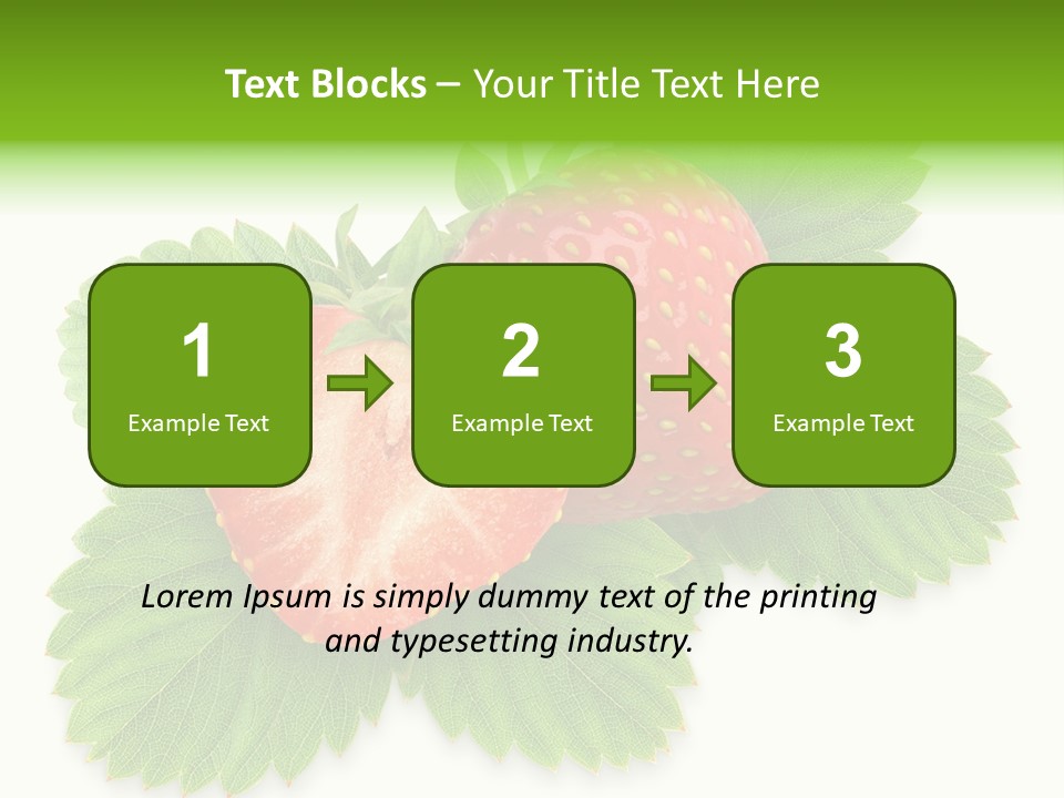 Strawberries With Leaves PowerPoint Template
