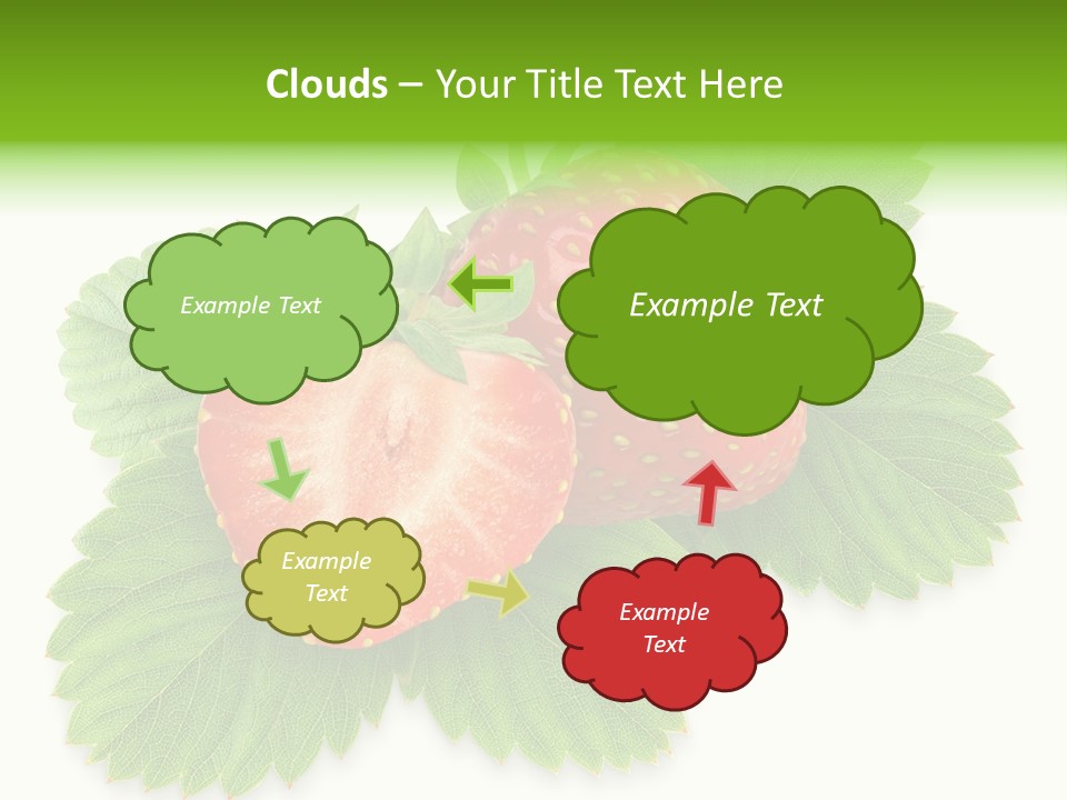 Strawberries With Leaves PowerPoint Template