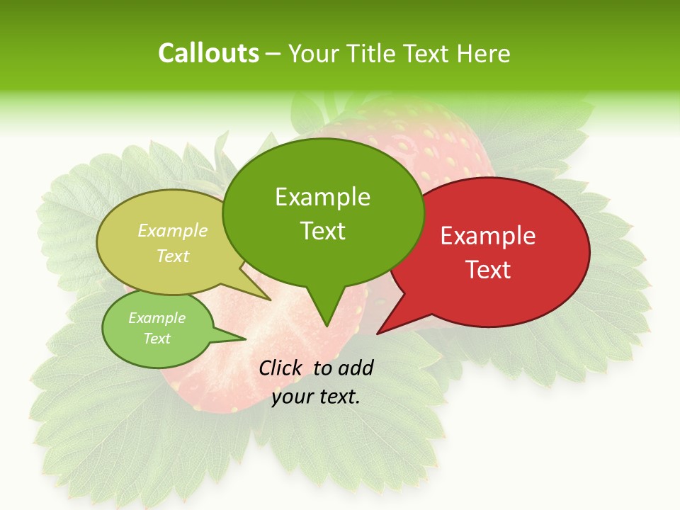 Strawberries With Leaves PowerPoint Template