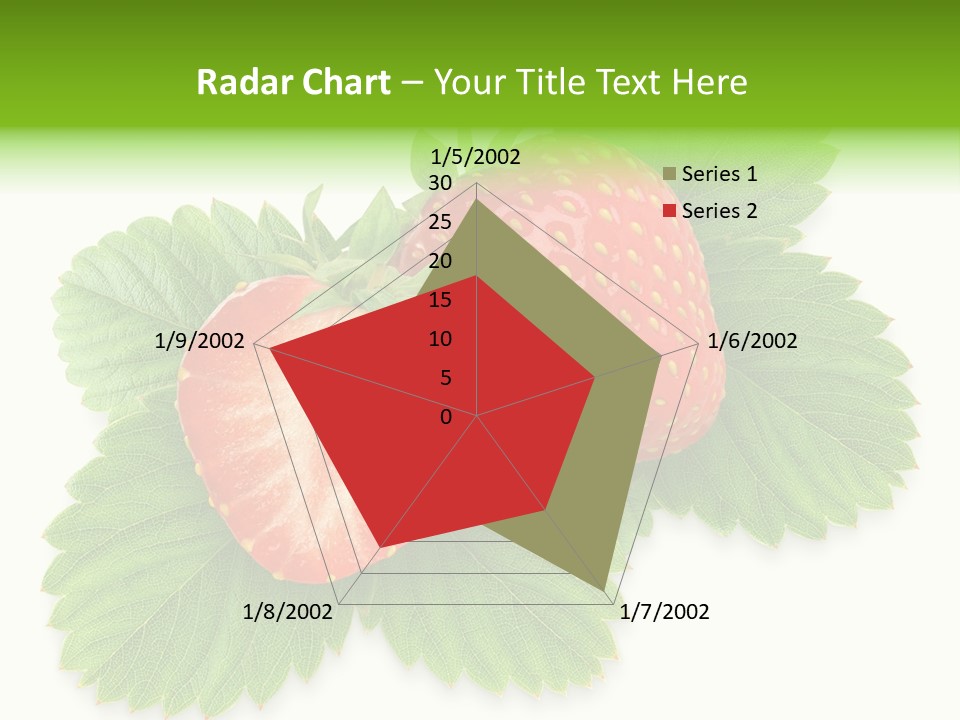 Strawberries With Leaves PowerPoint Template